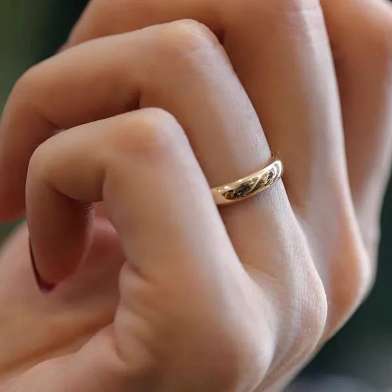 Anel de ouro feminino masculino simples aliança de casamento amante casal presente jóias