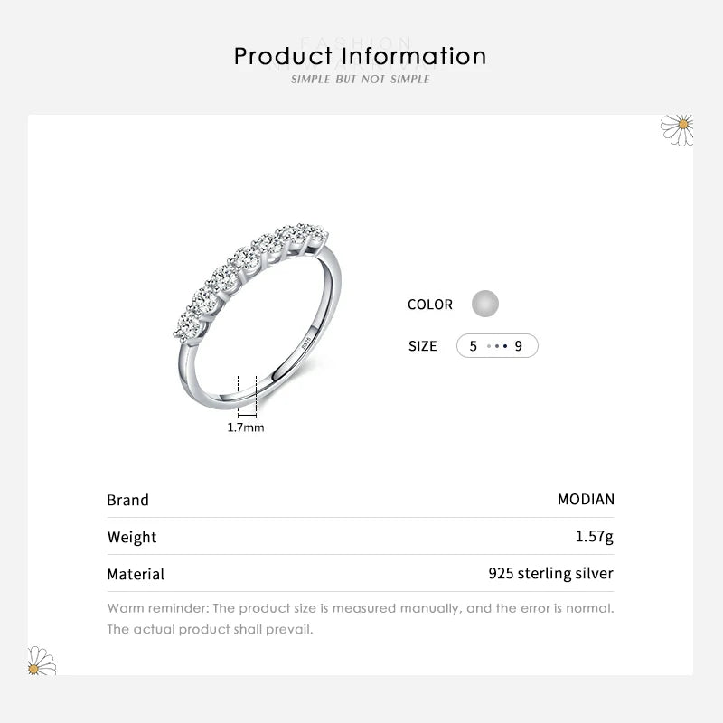 brinco luxo sólido prata esterlina simples zircônia deslumbrante anel de dedo cássico para mulheres casamento banda declaração jóias