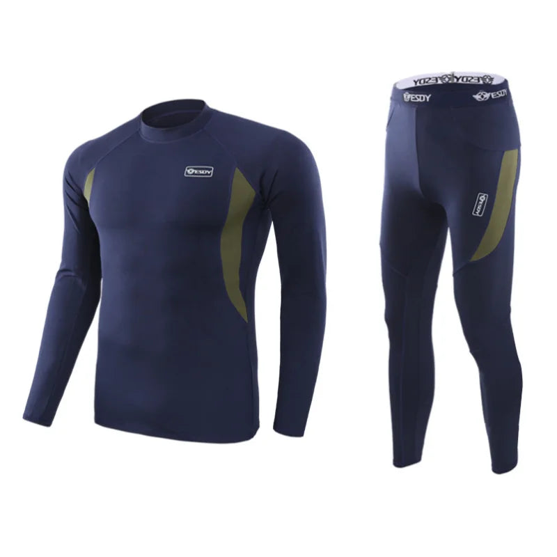 Roupa interior térmica masculina inverno velo quente collants compressão secagem rápida thermo lingerie conjunto longo johns homem camuflagem roupas
