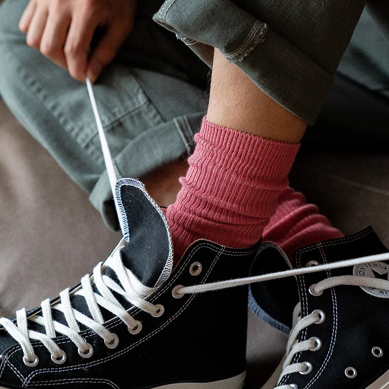 meias masculinas estiramento casual diário básico