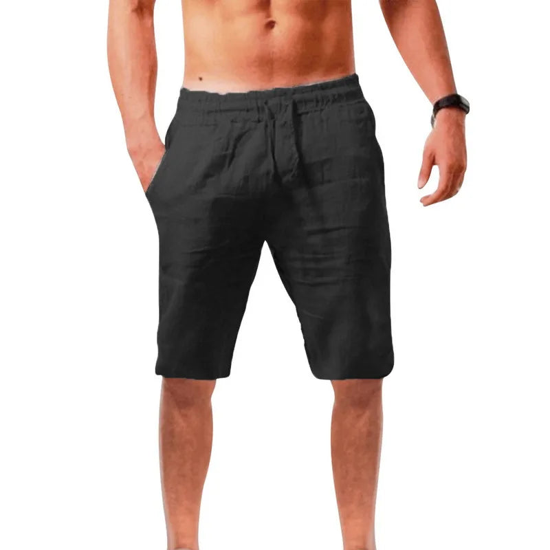Calça de algodão esportiva rápida masculina, calça monocromática, roupa de