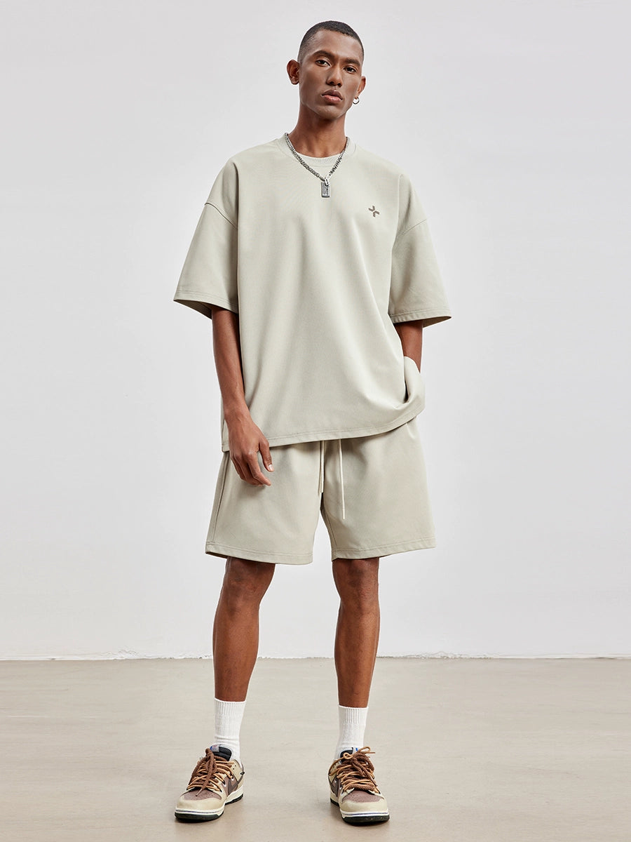 Shorts americano minimalista cor sólida malha shorts soltos masculinos