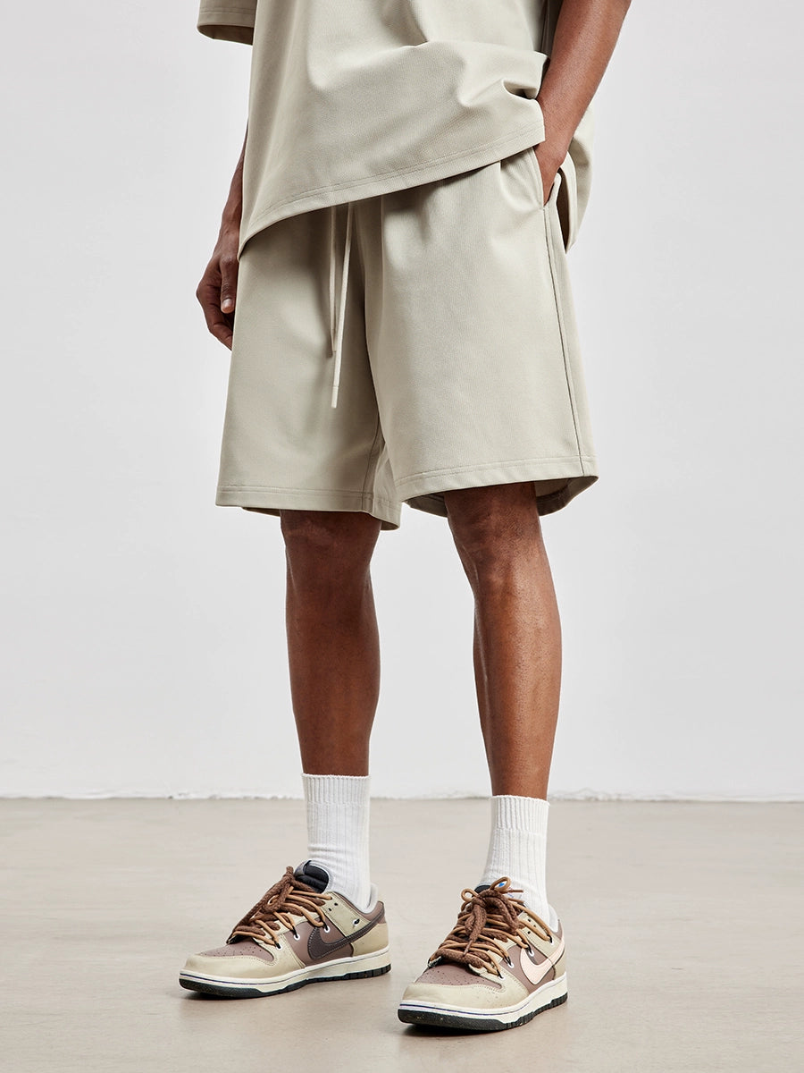 Shorts americano minimalista cor sólida malha shorts soltos masculinos