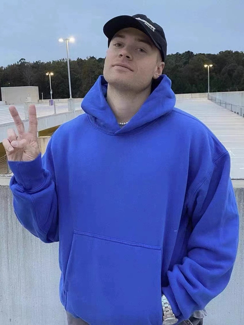 Moletom com capuz pesado de camada dupla Big Talker Klein azul