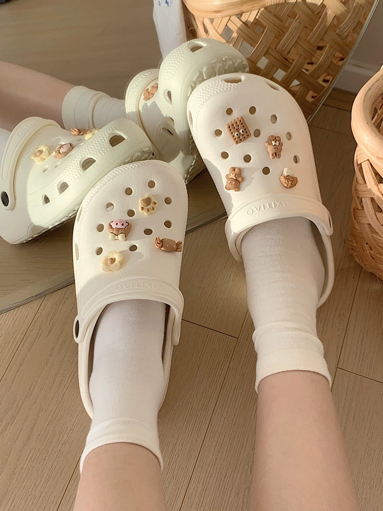 Crocs antiderrapantes verão desenho animado bonito sapatos femininos