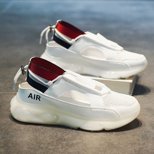 Sandálias estilo tenis confortável de malha respirável