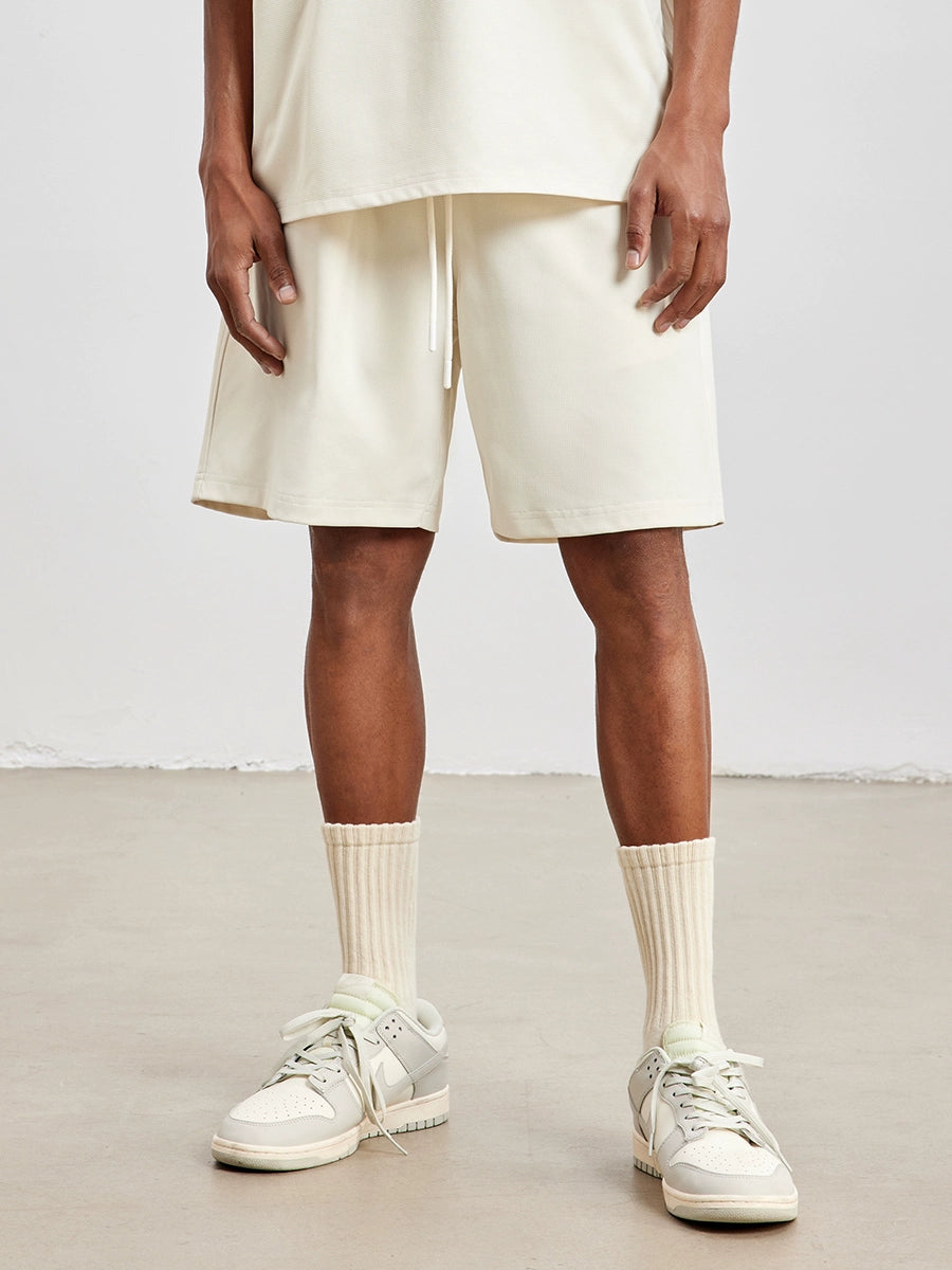 Shorts americano minimalista cor sólida malha shorts soltos masculinos