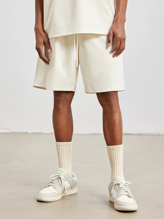 Shorts americano minimalista cor sólida malha shorts soltos masculinos