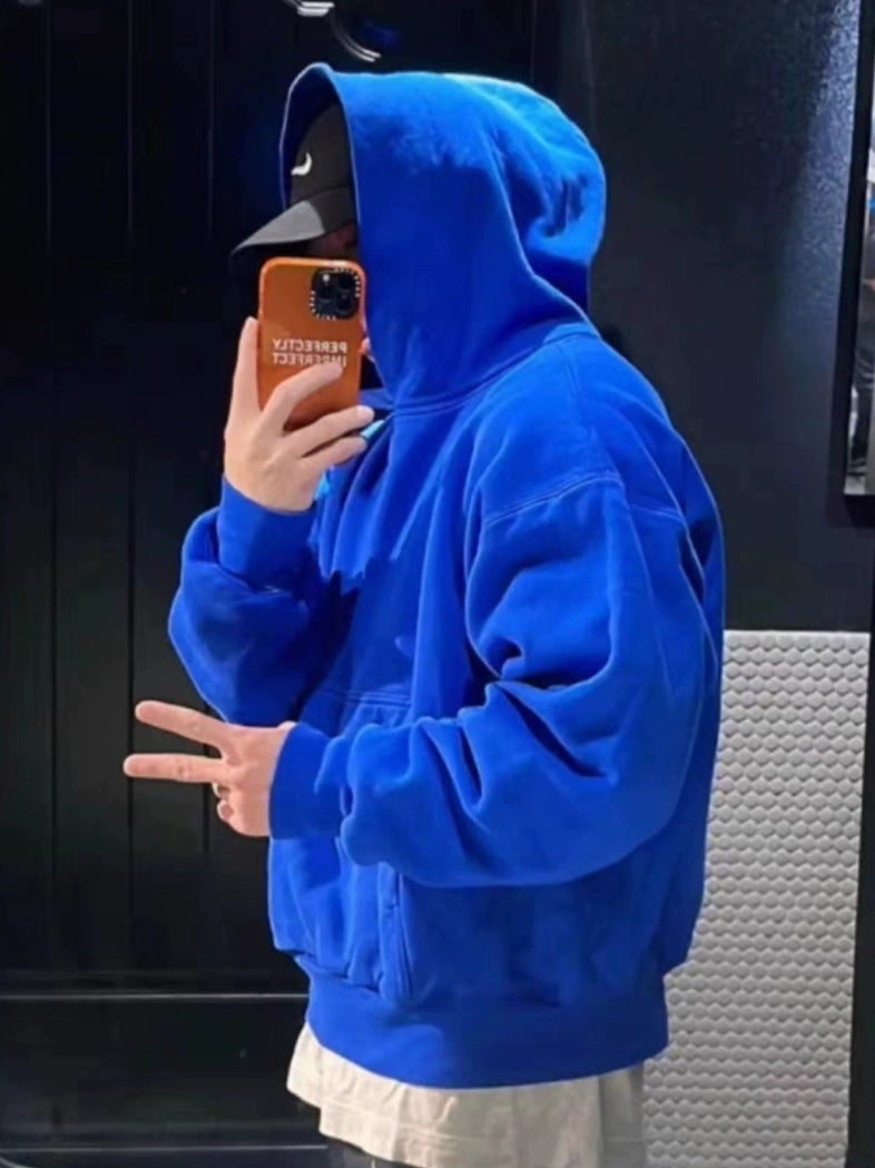 Moletom com capuz pesado de camada dupla Big Talker Klein azul