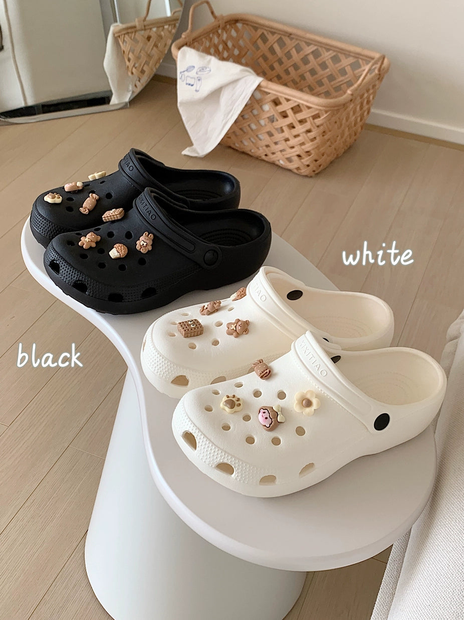 Crocs antiderrapantes verão desenho animado bonito sapatos femininos