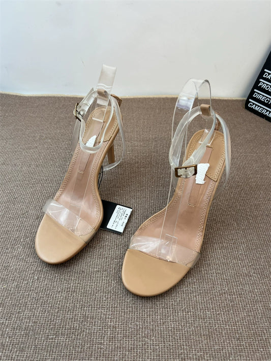 Salto alto estilo Fada Elegante Estilo Espanha Salto Alto Transparente