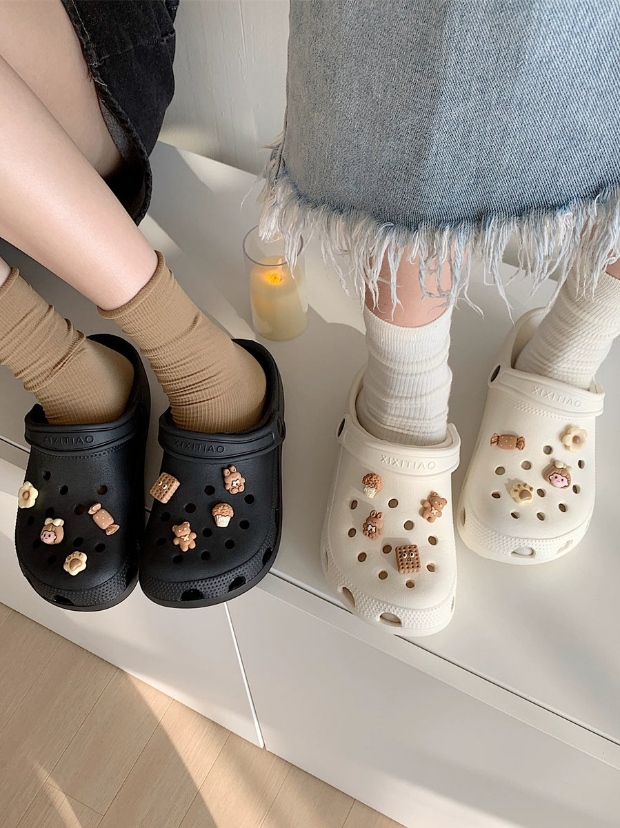 Crocs antiderrapantes verão desenho animado bonito sapatos femininos