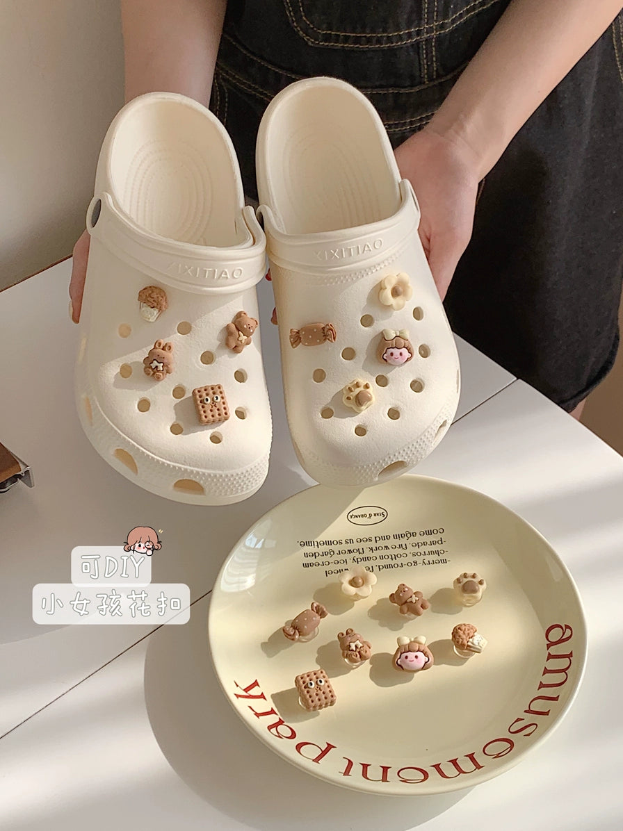 Crocs antiderrapantes verão desenho animado bonito sapatos femininos