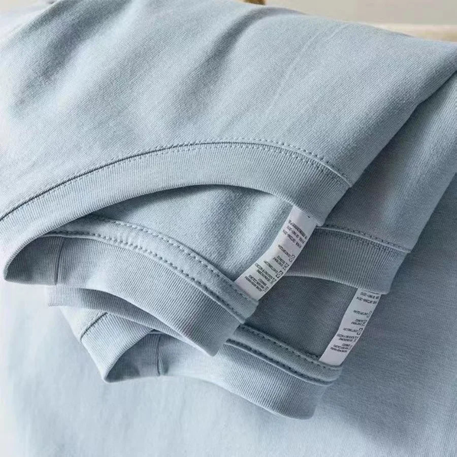 Camiseta de algodão masculina e feminina cor sólida o pescoço de manga curta