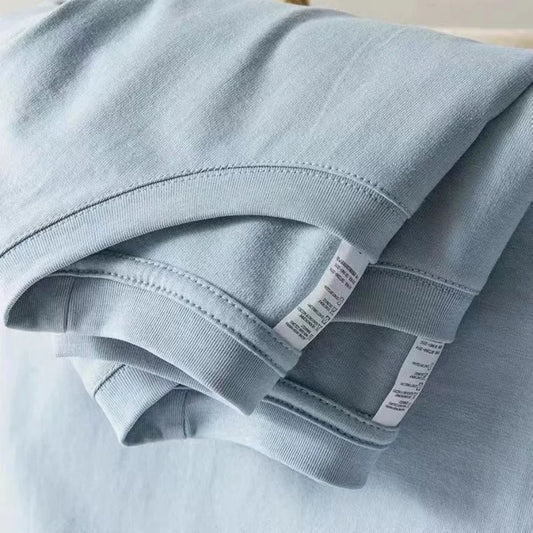 Camiseta de algodão masculina e feminina cor sólida o pescoço de manga curta