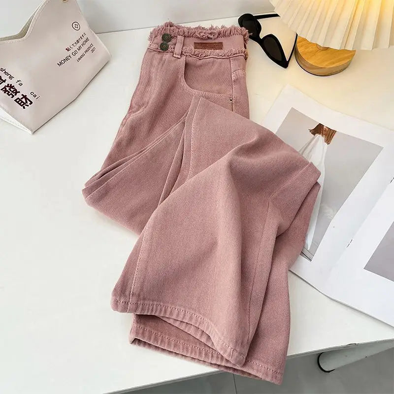 Calça jens para mulheres altas de cintura fina