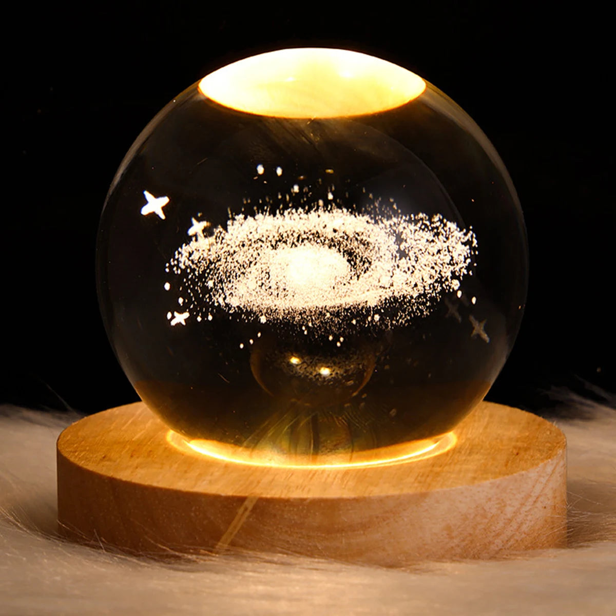 Luz noturna LED USB, lâmpada de bola de cristal Galaxy, lâmpada de lua de planeta 3D, decoração de casa