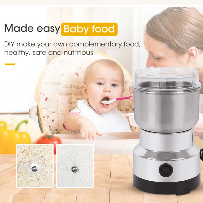 Mini Moedor Elétrico Doméstico 300ml Ultrafino Moedor de Alimentos