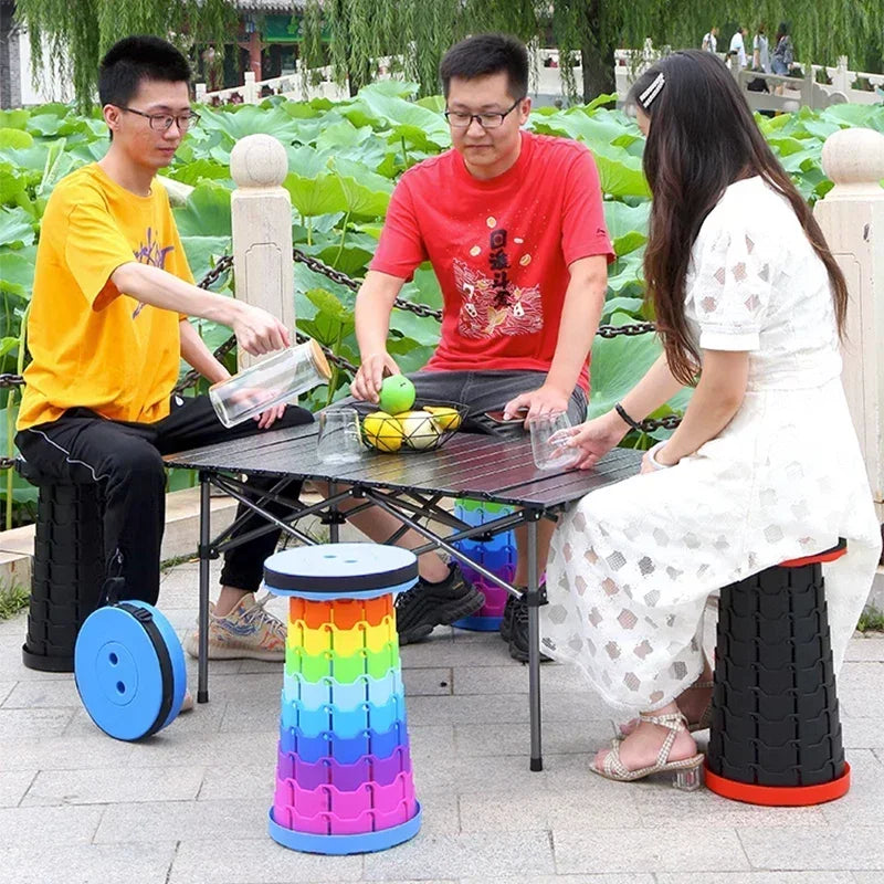 Hot Sale New Folding Stool Portable Round Folding Chair Accordion Chair Height Adjustment Elephant Swing Playground Queue Chair