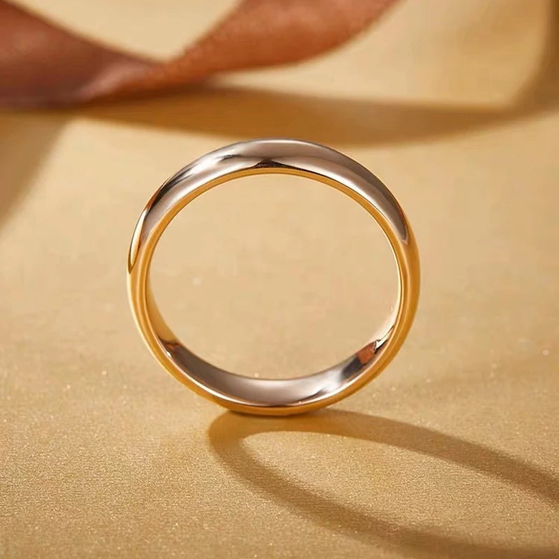 Anel de ouro feminino masculino simples aliança de casamento amante casal presente jóias