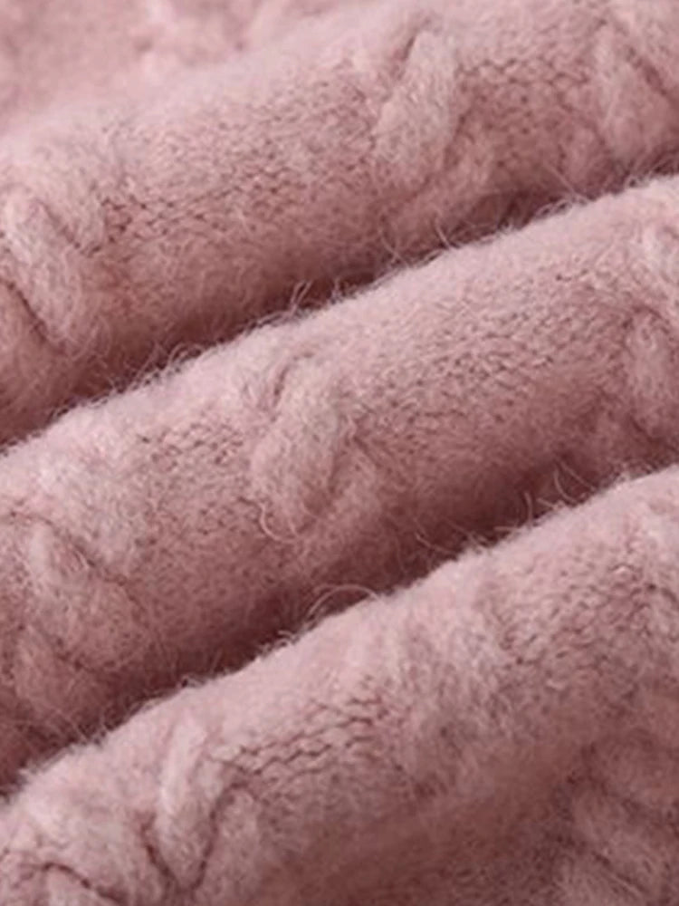 Conjunto Quente macio sólido malhas para camisola 2 peças conjunto grosso azul pulôver topo conjuntos casuais perna larga calças calças outfit