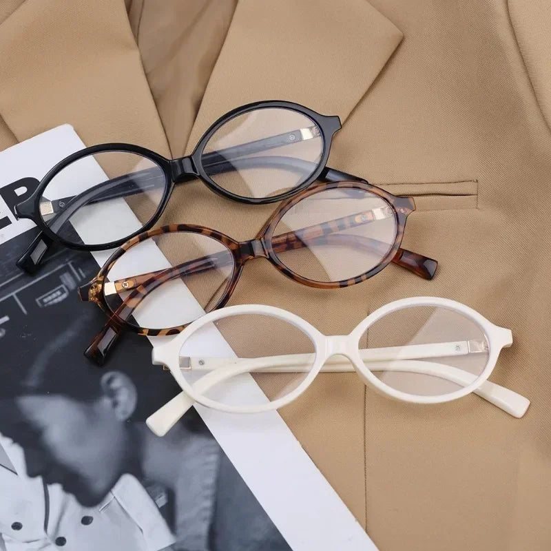 Óculos de armação oval feminino leopardo ins doce legal óculos tendência marca leitura computador anti luz azul óculos