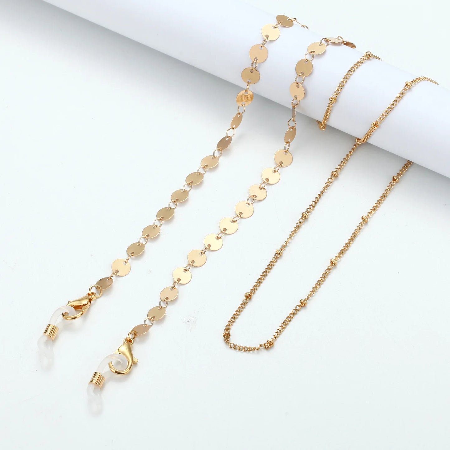 Corrente pérola cor de ouro corrente para óculos de sol moda feminina lua estrela mau olho colar cordão segurar óculos cintas acessórios