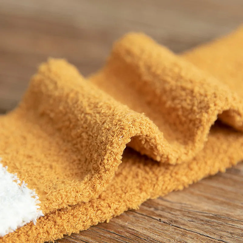 Meias bonito gato garra meias para mulheres crianças meninas tubo médio engrossado meias de sono