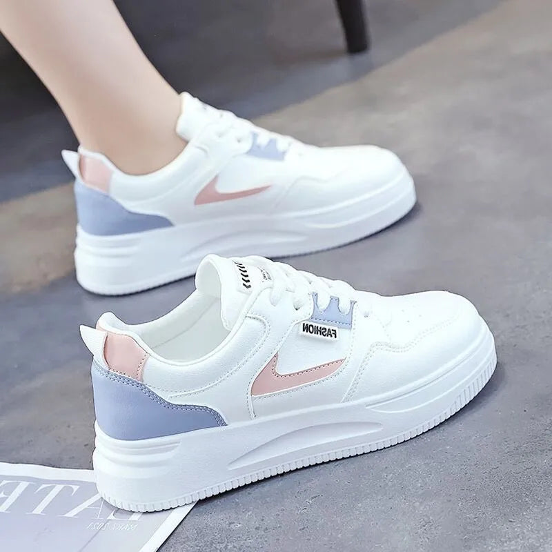 tênis femininos plataforma cano alto casual vulcanizado calçados esportivos moda sapato branco para mulher