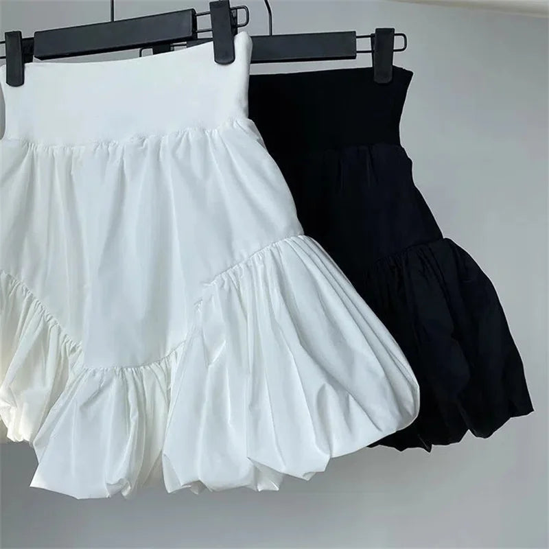 Saia para baile feminina elástica de cintura alta a linha sexy saias curtas irregular plissado saias de dança branca
