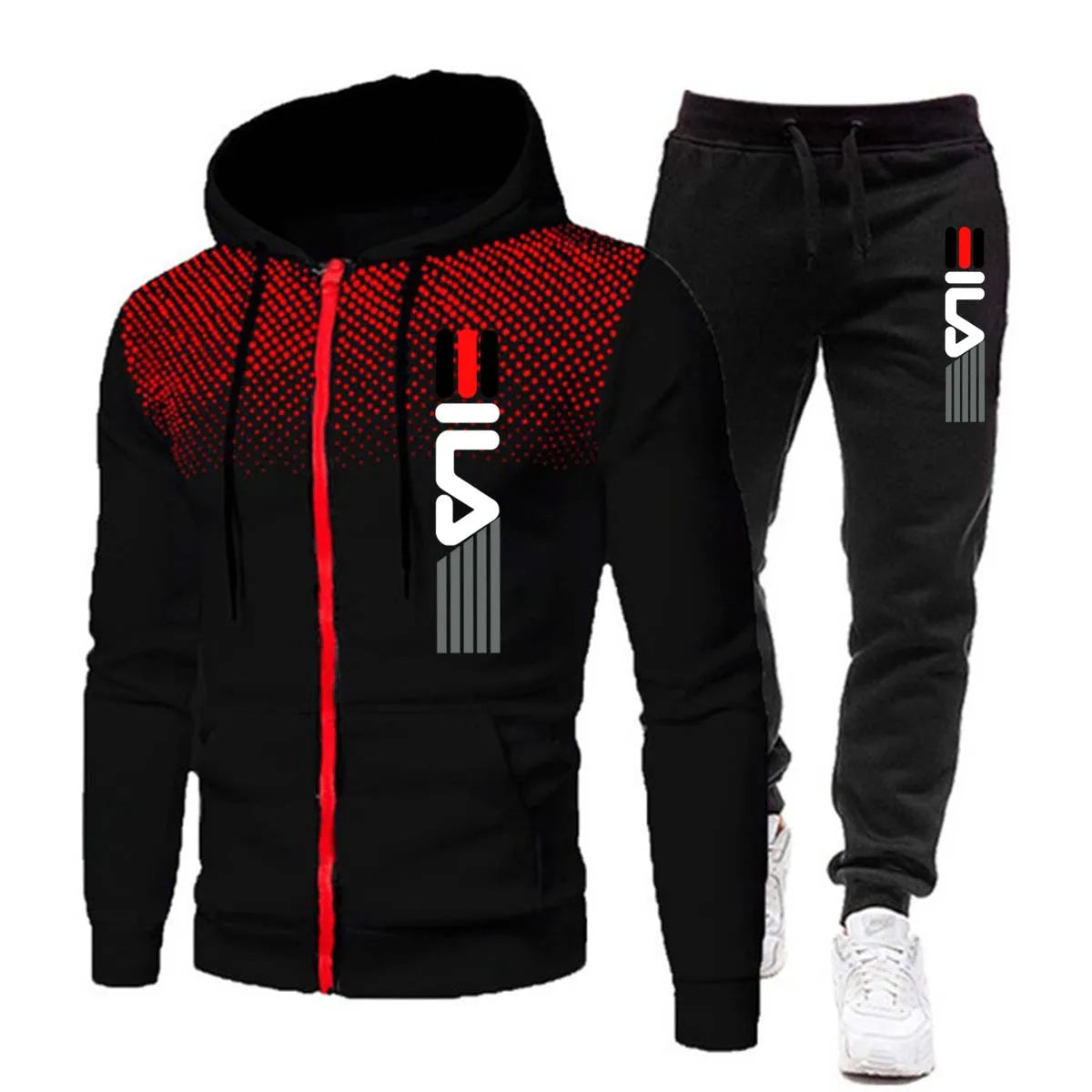 Conjunto masculino com capuz moda esportiva, conjunto de roupas esportivas de ginástica, corrida, conjunto de inverno, roupas novas para homem