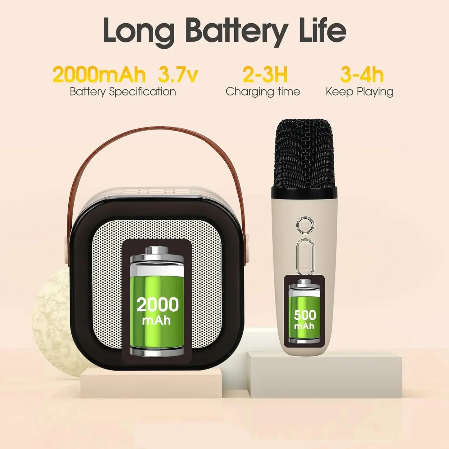 K12 Máquina de Karaokê Crianças Adultos Mini Portátil Bluetooth Karaokê Alto-falante com 2 Microfones Sem Fio Sistema de Alto-falante de Aniversário Presente