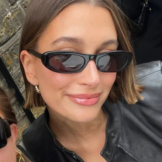 Óculos de sol feminino pequeno quadro preto óculos de sol marca moda pontos quentes feminino óculos estrela tons uv400