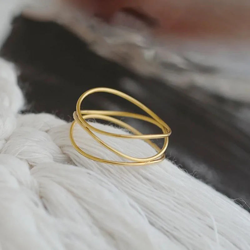 Anél fino feminino requintado clássico anel de aço inoxidável moda jóias presentes
