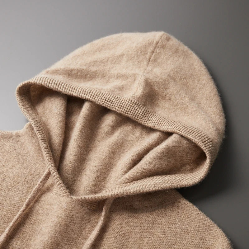Moletom masculino pronto para usar, peça única, 100% lã merino, moletom de malha, outono inverno, casual, top grande, manga comprida