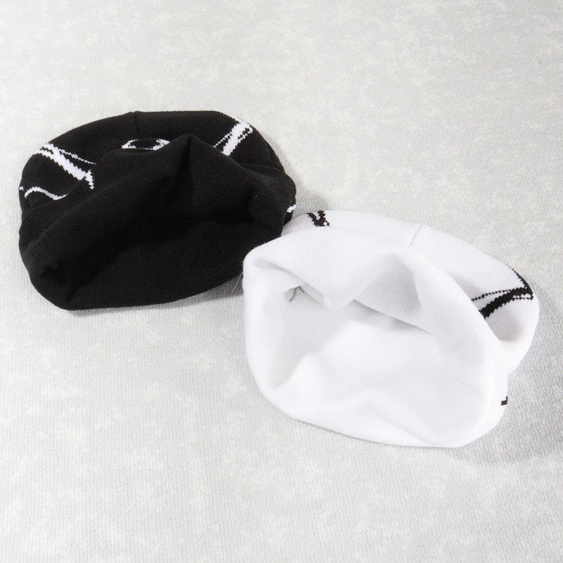 Gorro de tricô  gorros moda impressão masculina feminino  quente inverno chapéus moda lã fria bonés unissex acessórios