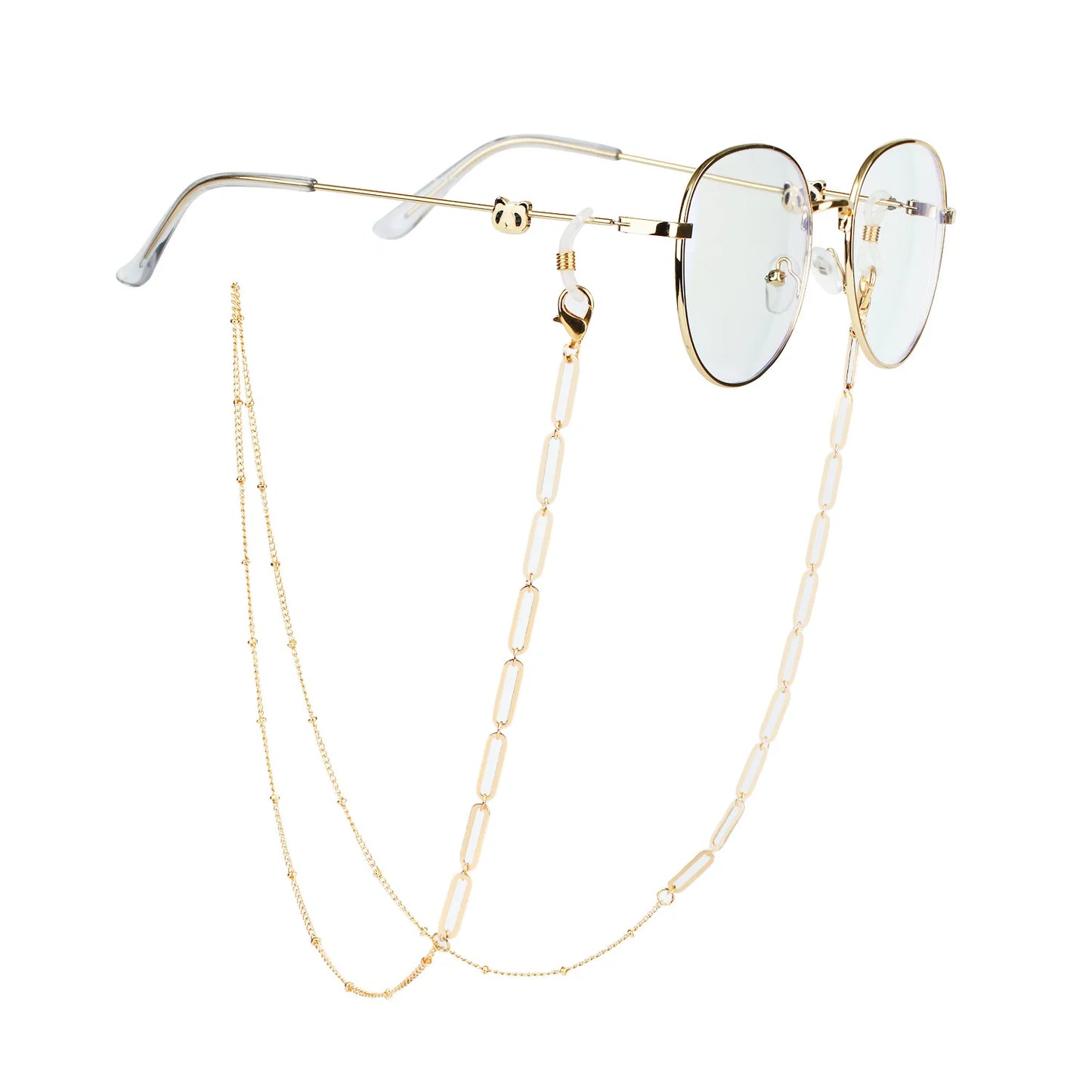 Corrente pérola cor de ouro corrente para óculos de sol moda feminina lua estrela mau olho colar cordão segurar óculos cintas acessórios