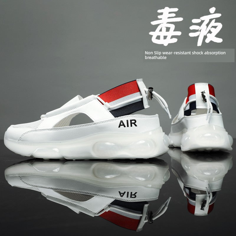 Sandálias estilo tenis confortável de malha respirável