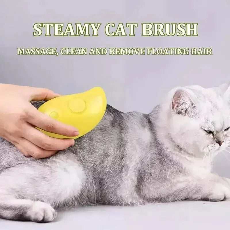 3 em 1 gato cão vapor escova escova de cabelo spray gato escova de cabelo para massagem pet grooming ferramenta derramamento 3 em 1 sprays pentes de massagem