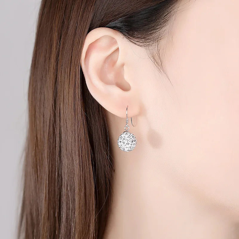 Brincos prata esterlina cor simples redondo bling cz zircon pedra brincos moda jóias brincos coreanos para mulheres menina