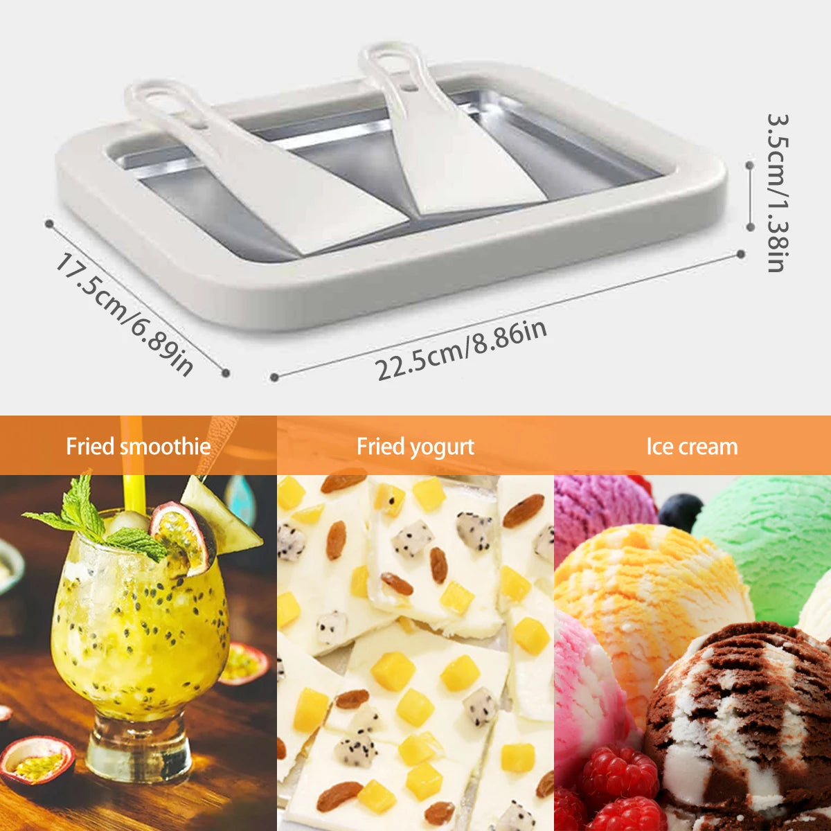 Forma para fazer sorvete com 2 raspadores Prato multifuncional para alimentos