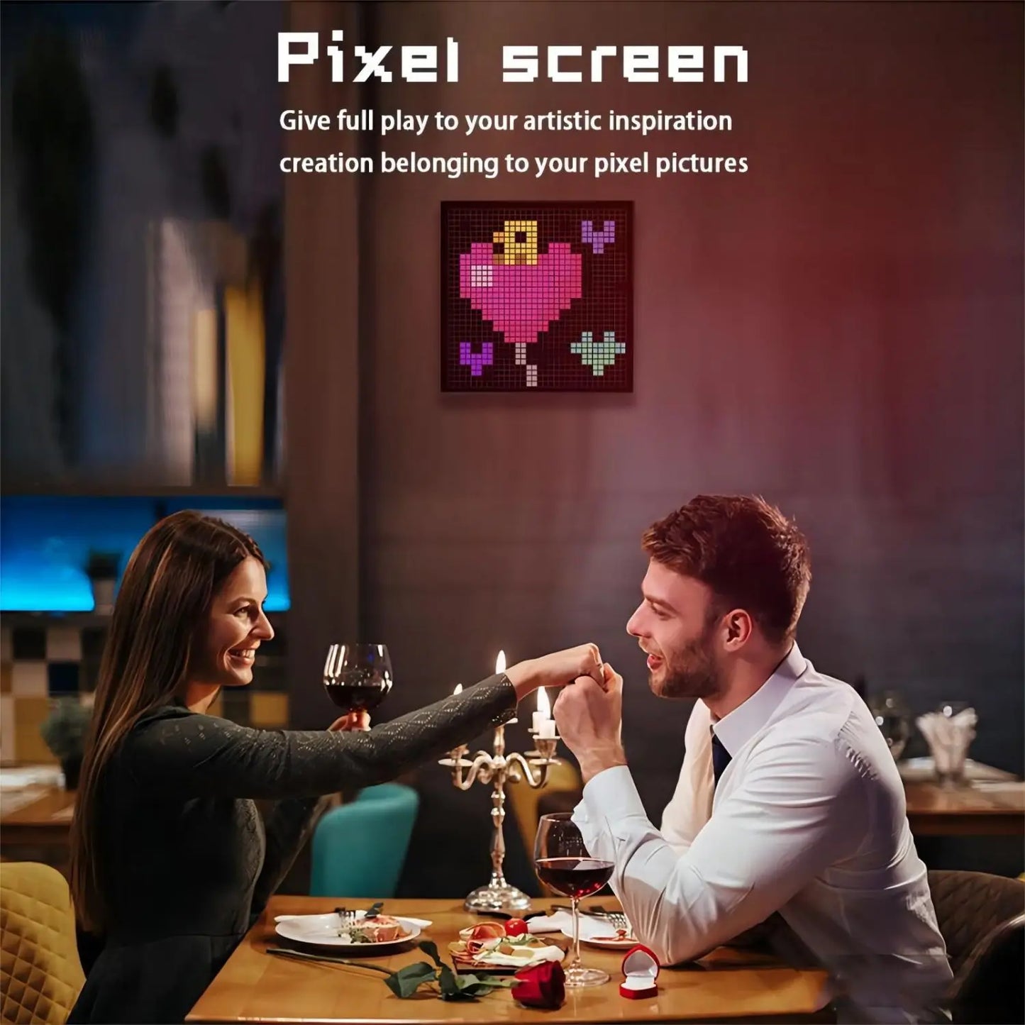 Smart LED Matrix Pixel Display RGB DIY Graffiti Bluetooth App Control Art Display para decoração de sala de jogos Cool Animation Frame