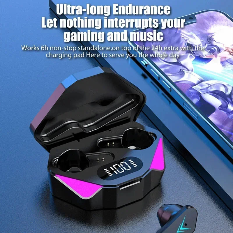Fones de ouvido Bluetooth sem fio para jogadores Fones de ouvido de baixa latência de 65 ms Fone de ouvido para jogadores Fone de ouvido para jogadores com microfone Mãos livres