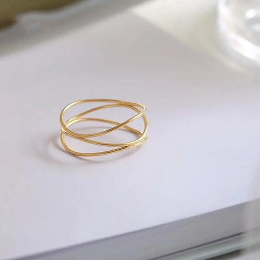 Anél fino feminino requintado clássico anel de aço inoxidável moda jóias presentes