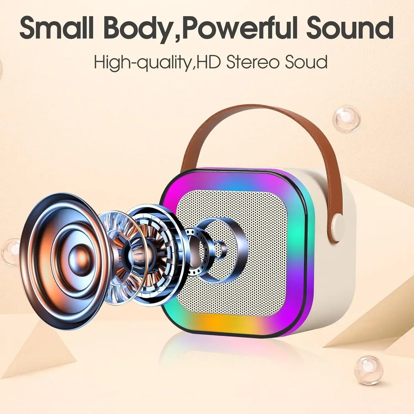K12 Máquina de Karaokê Crianças Adultos Mini Portátil Bluetooth Karaokê Alto-falante com 2 Microfones Sem Fio Sistema de Alto-falante de Aniversário Presente