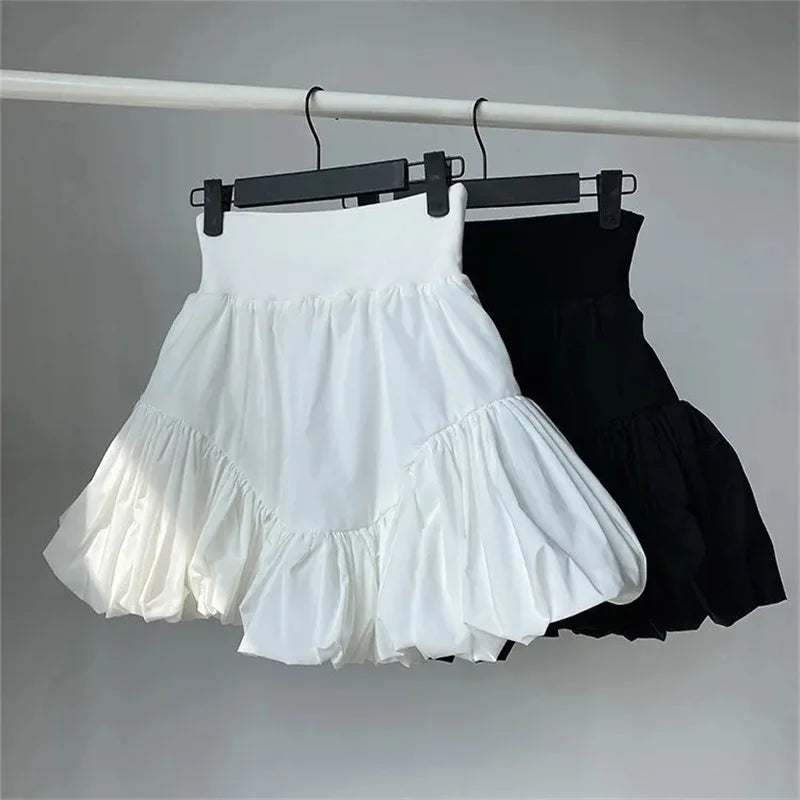 Saia para baile feminina elástica de cintura alta a linha sexy saias curtas irregular plissado saias de dança branca