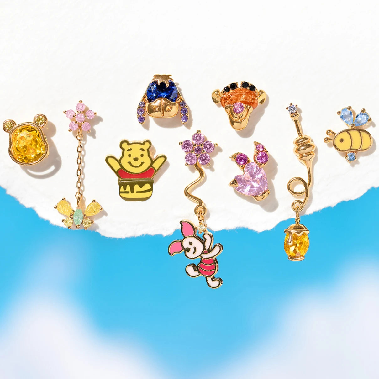 Brincos de desenho colorido zircão bonito porco tigre burro urso sutd brincos conjunto para mulheres meninas na moda festa jóias presente