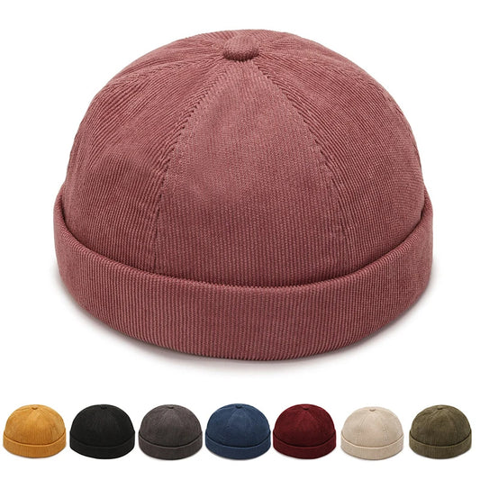 Gorro de veludo coreano, gorro sem aba, chapéu hip hop, feminino, masculino, verão, portátil, rua, cor sólida, bonés masculinos