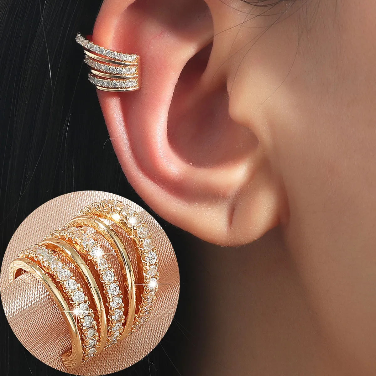 Brincos de clipe de orelha do punk para mulheres jóias punhos de orelha sem furo falso piercing brinco earcuff c-forma clip em brincos brincos