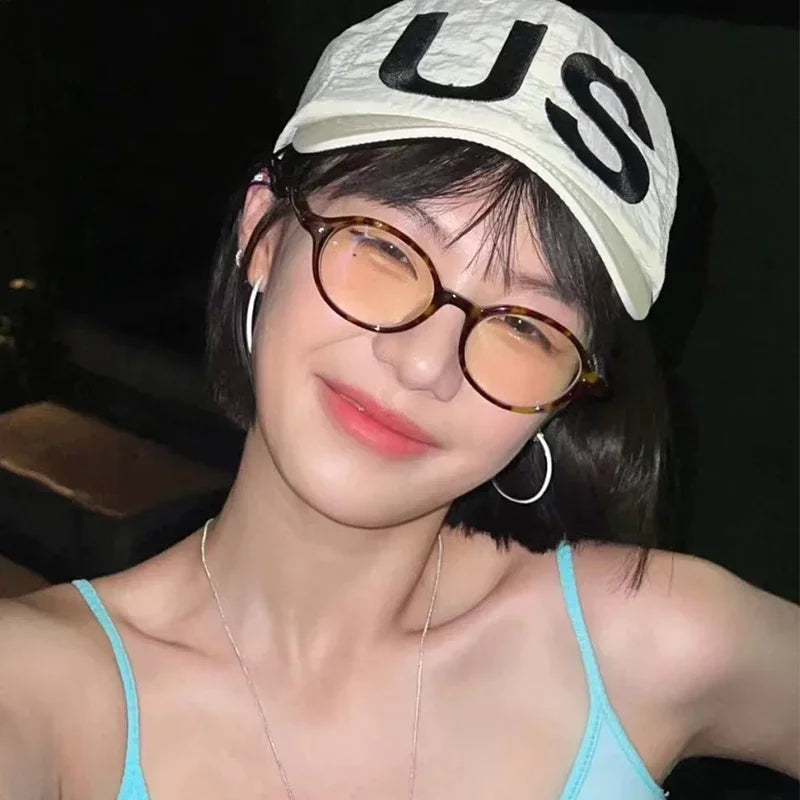 Óculos de armação oval feminino leopardo ins doce legal óculos tendência marca leitura computador anti luz azul óculos